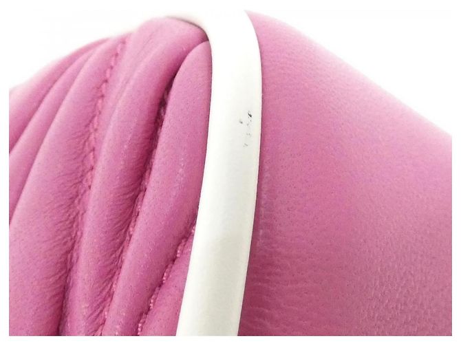 Borsa a tracolla Miu Miu 5BB142 Matelassé Pipi Rosa Bianco D'oro Fuschia - vista 4