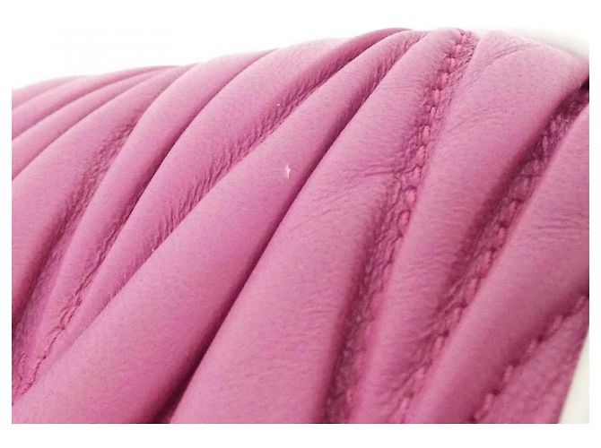 Borsa a tracolla Miu Miu 5BB142 Matelassé Pipi Rosa Bianco D'oro Fuschia - vista 7