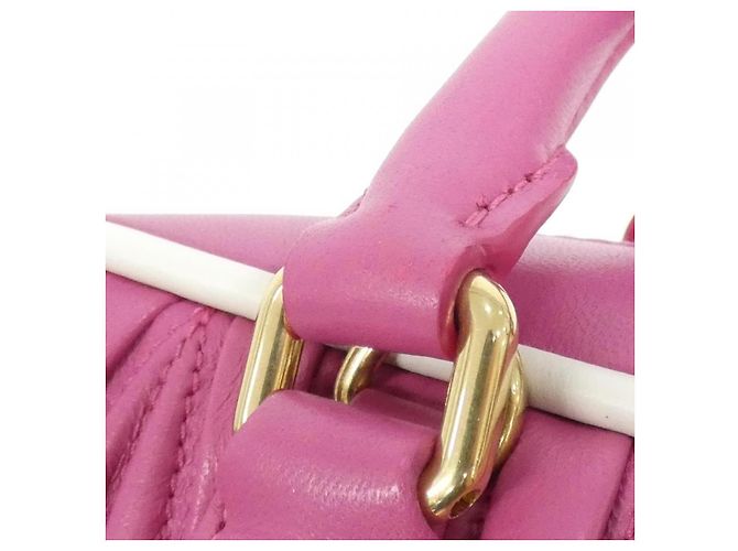 Borsa a tracolla Miu Miu 5BB142 Matelassé Pipi Rosa Bianco D'oro Fuschia - vista 8