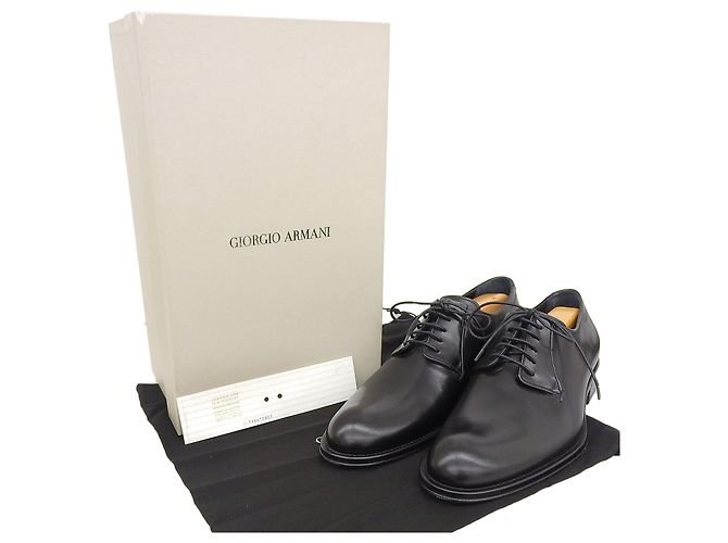 Giorgio Armani Leder-Schnürschuhe Schwarz - Ansicht 2