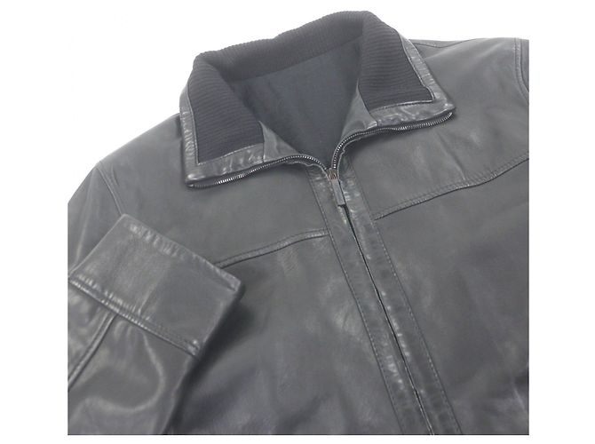 Autre Marque Dupont Lammlederjacke Schwarz - Ansicht 2