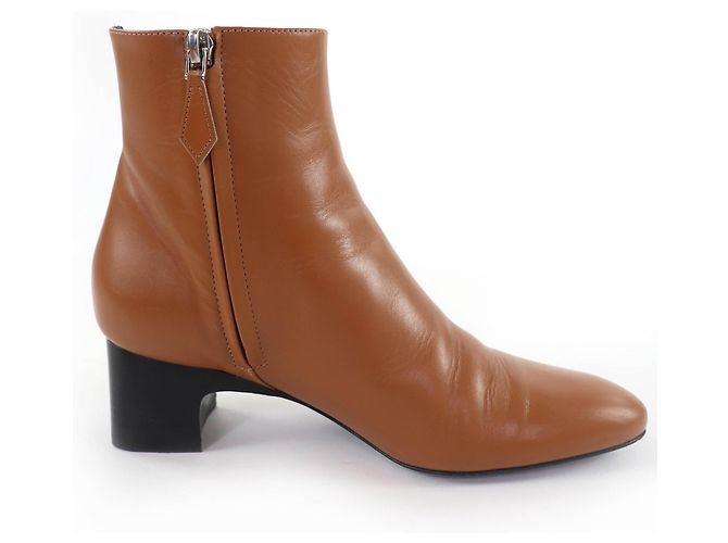 Hermès Demarche35.5 Leather Short Boots Brown - view 6