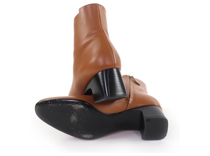 Hermès Demarche35.5 Leather Short Boots Brown - view 7