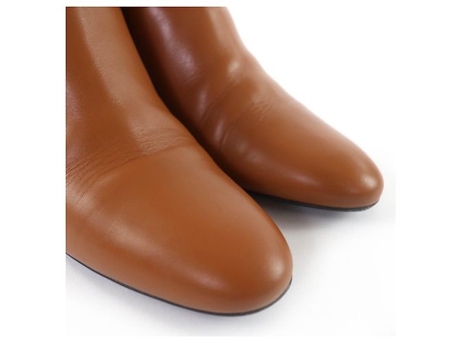 Hermès Demarche35.5 Leather Short Boots Brown - view 8