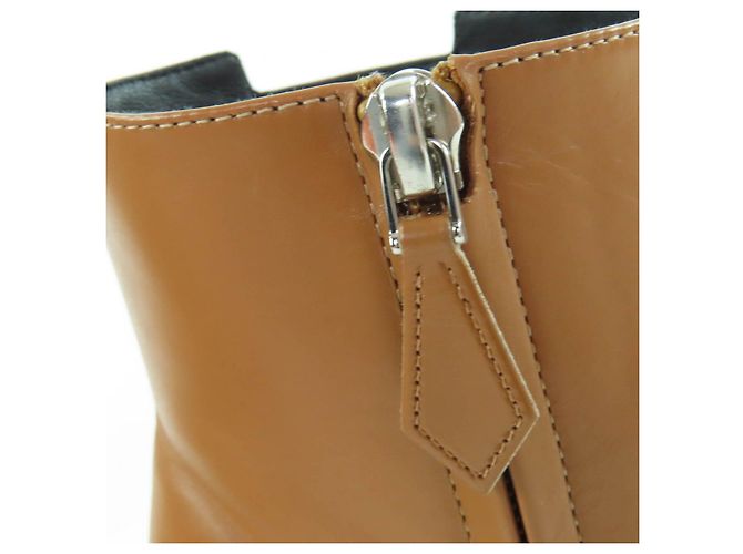 Hermès Demarche35.5 Leather Short Boots Brown - view 9
