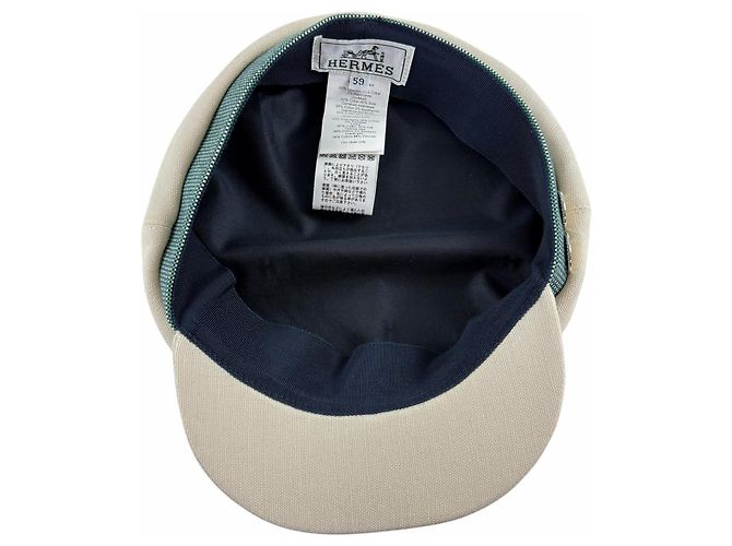 Hermès Casquette Kaval Pop Hemp Cap 59 Bege Cru - vista 6