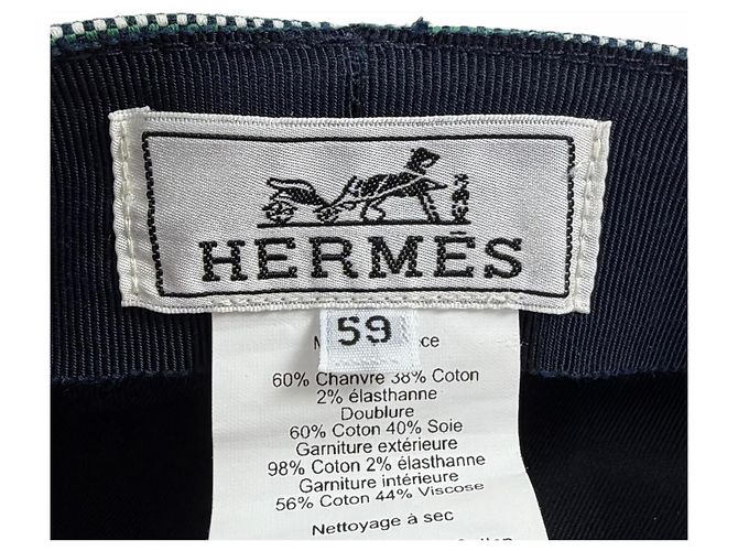 Hermès Casquette Kaval Pop Hemp Cap 59 Bege Cru - vista 8