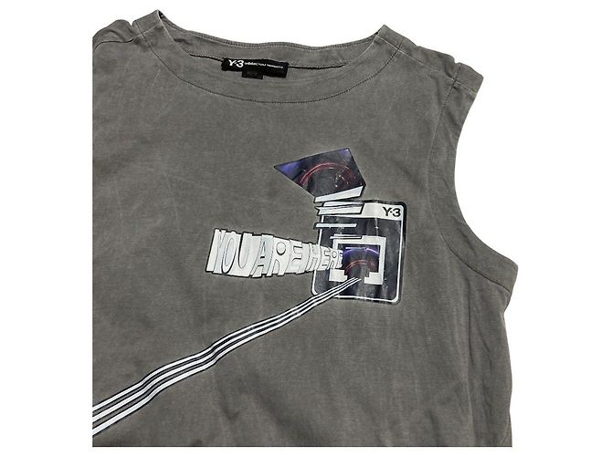 Autre Marque T-shirt sem mangas com estampado gráfico Y-3 Marrom - vista 3
