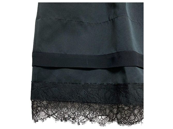 Autre Marque Satin-Spitzenrock N°21 Schwarz - Ansicht 2