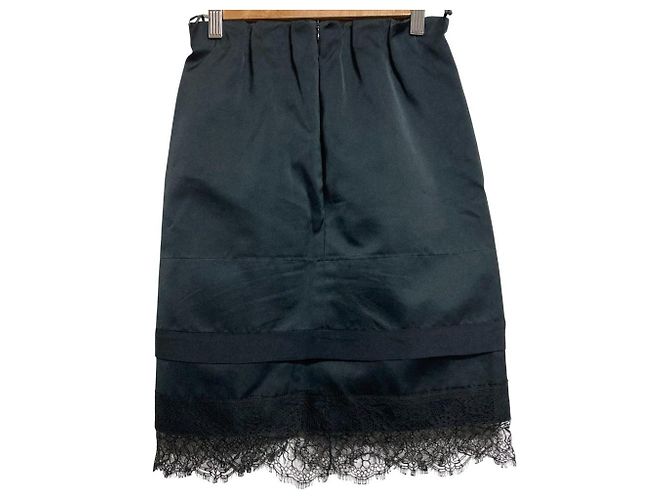 Autre Marque Satin-Spitzenrock N°21 Schwarz - Ansicht 3