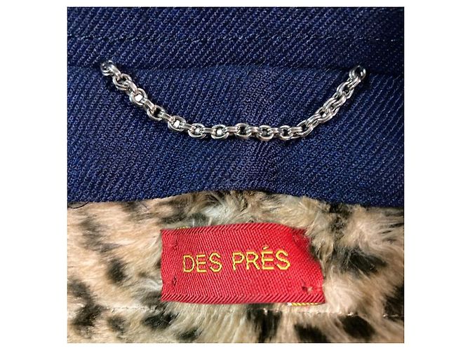 Autre Marque Casaco com cinto e forro de leopardo DES PRES Azul Azul marinho - vista 5