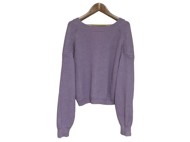 Autre Marque EVERYDAY I LIKE Pullover in maglia con maniche design Porpora - vista 2