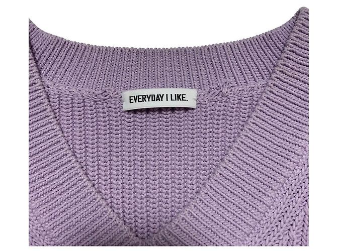 Autre Marque EVERYDAY I LIKE Pullover in maglia con maniche design Porpora - vista 5