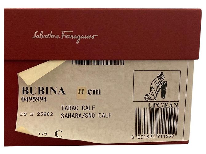 Sandales en cuir Salvatore Ferragamo Marron - vue 11