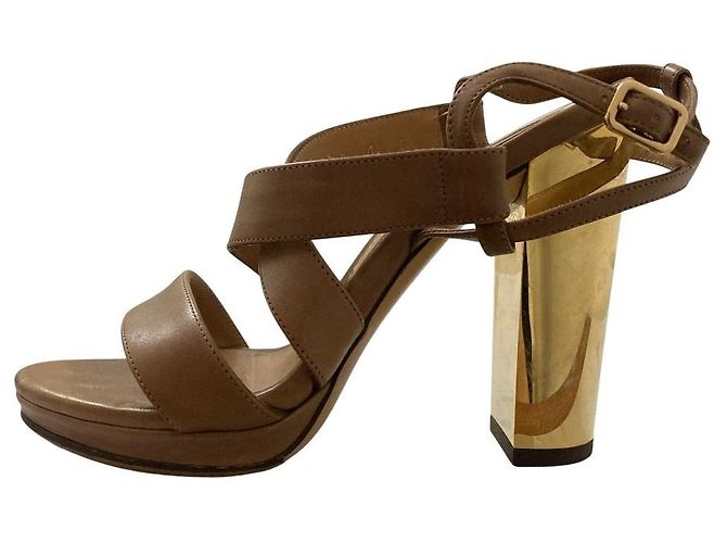 Sandales en cuir Salvatore Ferragamo Marron - vue 3