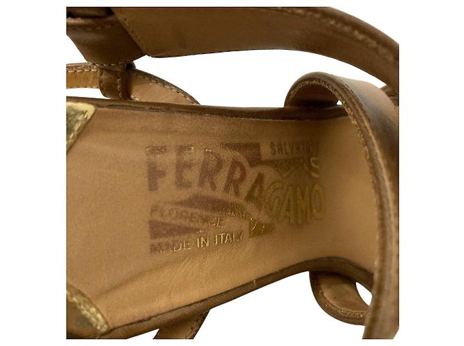 Sandales en cuir Salvatore Ferragamo Marron - vue 6