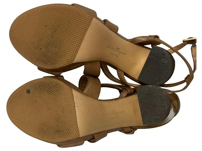 Sandales en cuir Salvatore Ferragamo Marron - vue 7