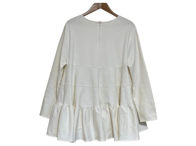 Autre Marque yori Nukunuku Bluse mit Stufenvolants Weiß - Ansicht 2