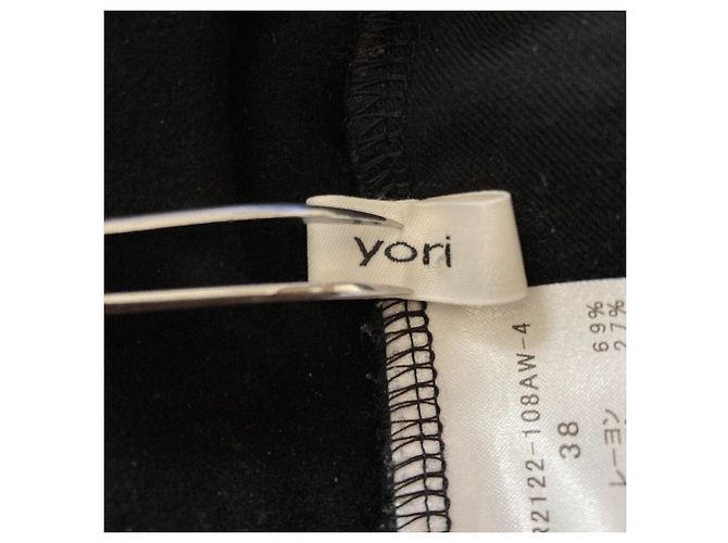 Autre Marque yori Nukunuku Front Slit Pants Hose Schwarz - Ansicht 3