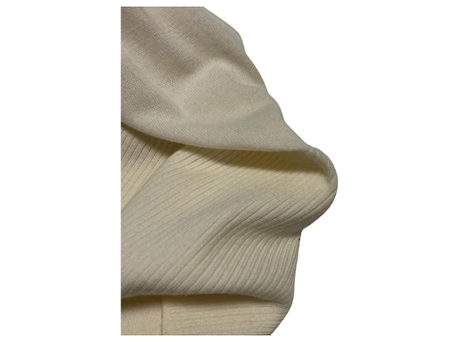 Theory DROP SHOULDER CARDI
Cárdigan largo de lana sedosa Blanco Blanco roto - vista 10