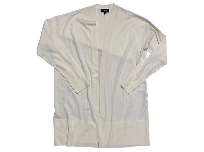 Theory DROP SHOULDER CARDI
Cárdigan largo de lana sedosa Blanco Blanco roto - vista 3