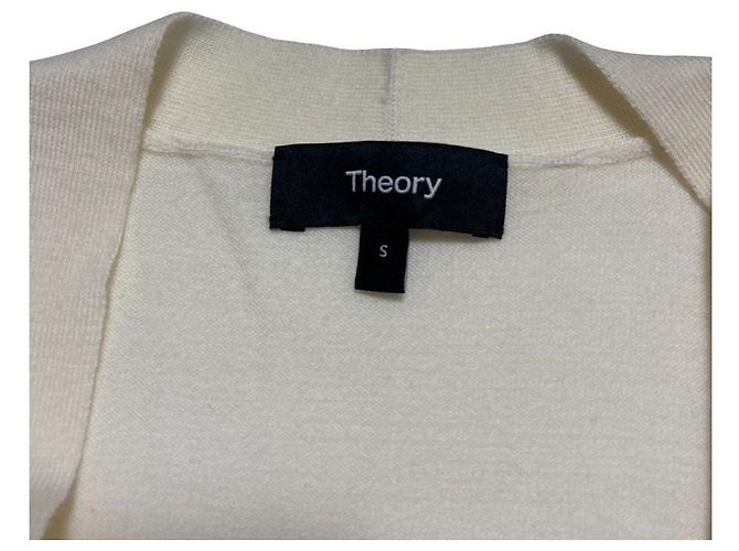 Theory DROP SHOULDER CARDI
Cárdigan largo de lana sedosa Blanco Blanco roto - vista 5