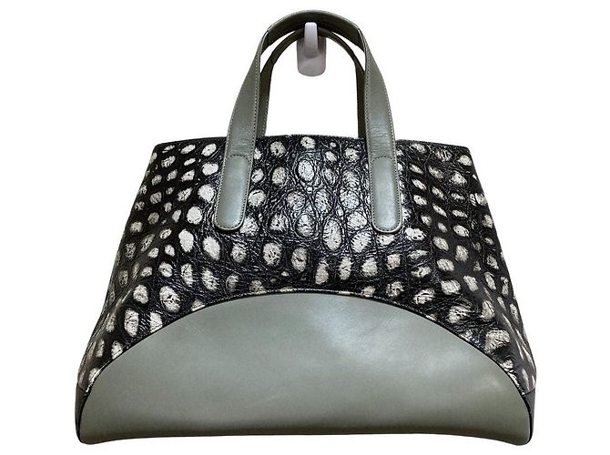 Autre Marque HIROKO HAYASHI MAGENTA Leder Tote Bag Braun Schwarz - Ansicht 5
