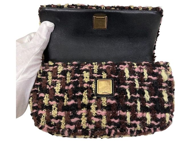 Tory Burch Kira Tweed Mini Flap Chain Shoulder Bag Multicolor - vista 8