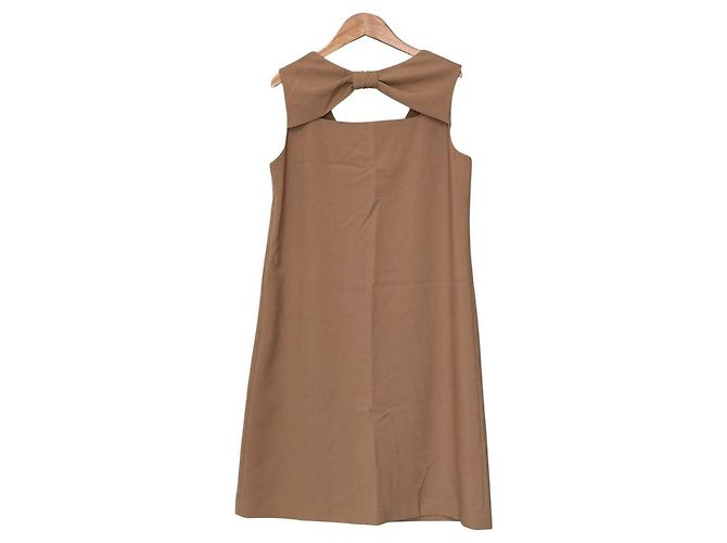 Autre Marque Rose Tiara ärmelloses Kleid Beige - Ansicht 3