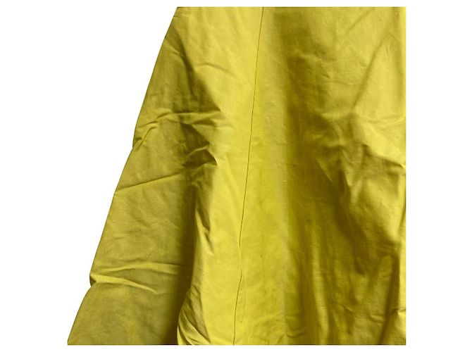 Autre Marque Gonna a svasazione in cotone e lino IENA Giallo - vista 3