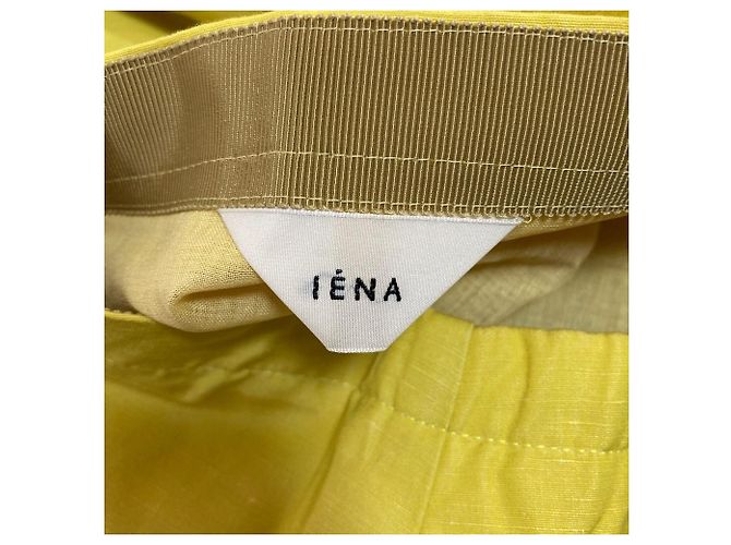 Autre Marque Gonna a svasazione in cotone e lino IENA Giallo - vista 4