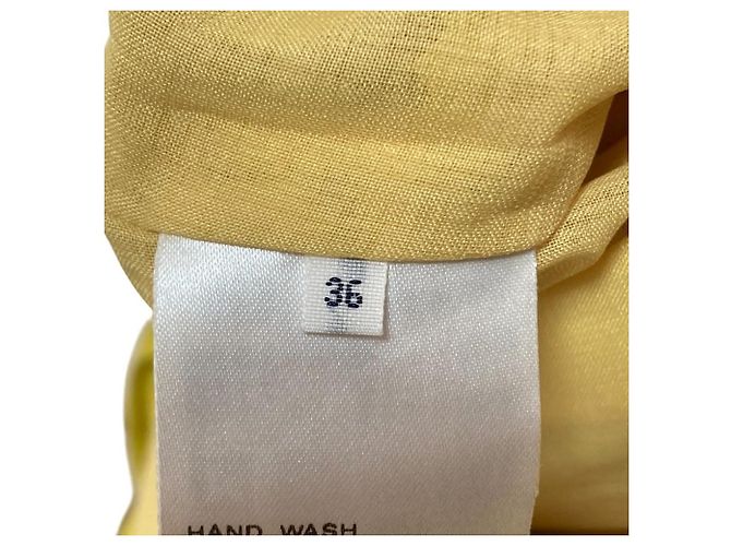 Autre Marque Gonna a svasazione in cotone e lino IENA Giallo - vista 5