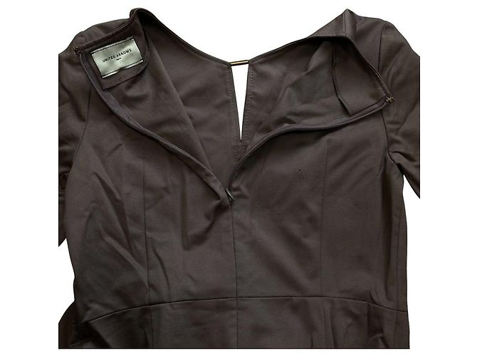 Autre Marque Vestido Key Neck United Arrows Castaño - vista 4