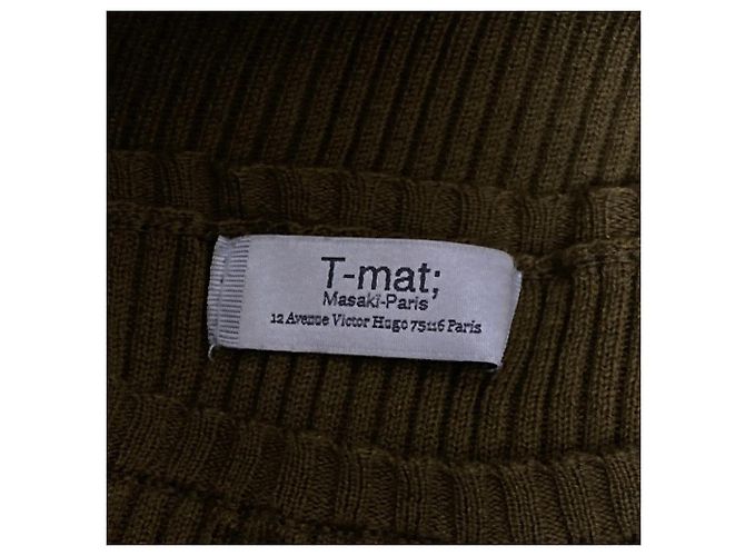 Autre Marque Top de punto acanalado T-mat Masaki-Paris Verde Caqui - vista 3