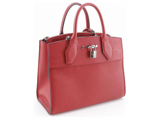Borsa 2way Louis Vuitton City Steamer PM in vitello Rosso - vista 3