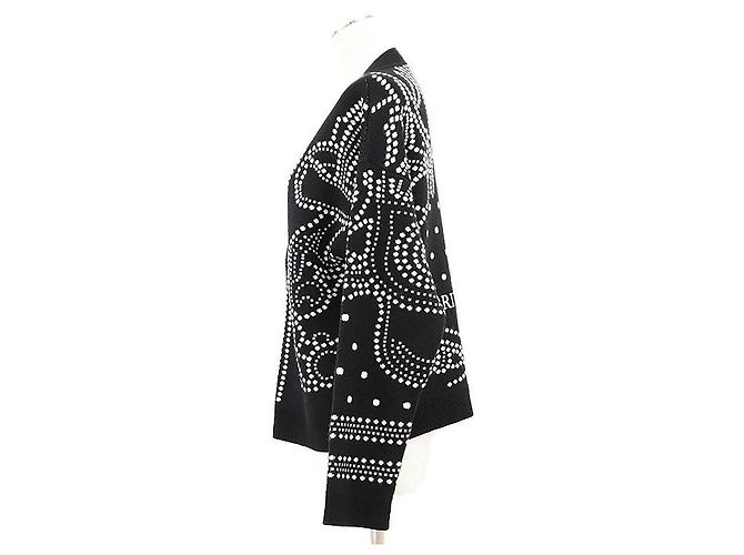 Cardigan Hermès BRIDES de GALA42 in cashmere, cotone e poliammide Nero Crudo - vista 13