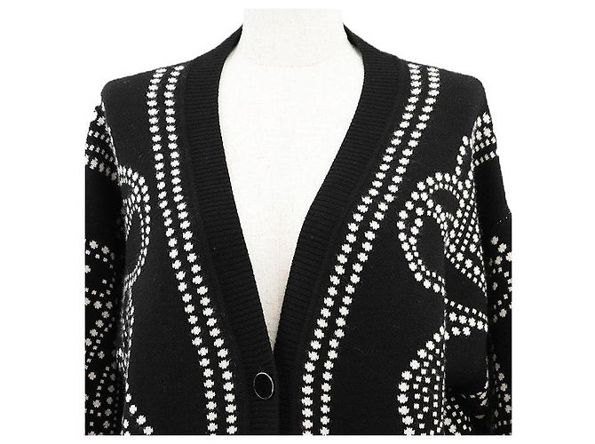 Cardigan Hermès BRIDES de GALA42 in cashmere, cotone e poliammide Nero Crudo - vista 2