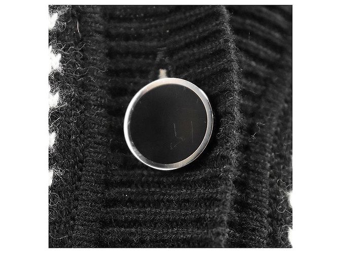 Cardigan Hermès BRIDES de GALA42 in cashmere, cotone e poliammide Nero Crudo - vista 3