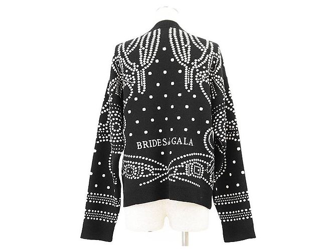 Cardigan Hermès BRIDES de GALA42 in cashmere, cotone e poliammide Nero Crudo - vista 4