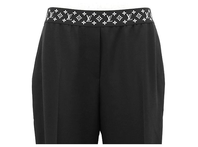 Louis Vuitton Easy Slacks Monogram Wool Pants Black - view 2