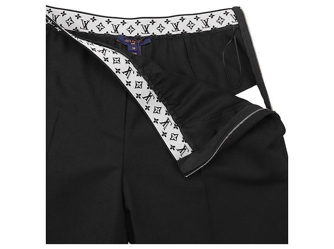 Louis Vuitton Easy Slacks Monogram Wool Pants Black - view 9