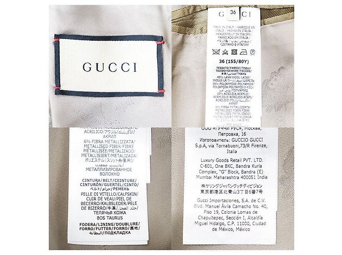 Giacca Gucci in tweed, lana e nylon Marrone Beige - vista 10