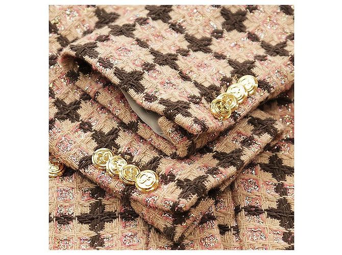 Giacca Gucci in tweed, lana e nylon Marrone Beige - vista 11