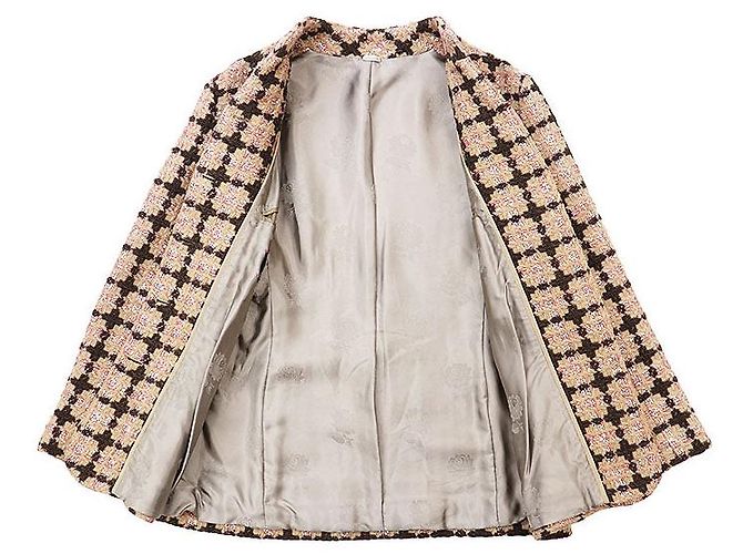 Giacca Gucci in tweed, lana e nylon Marrone Beige - vista 7