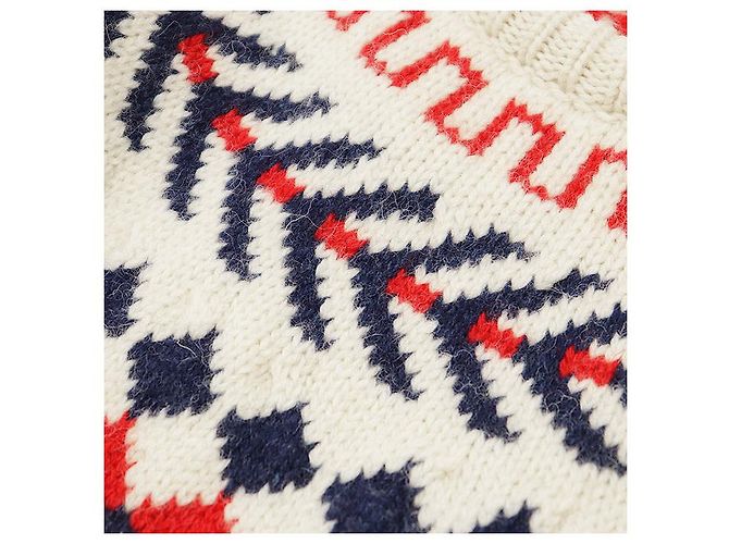 Céline Camisola de lã Fair Isle CELINE Vermelho Azul Cru - vista 2