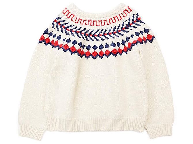 Céline Camisola de lã Fair Isle CELINE Vermelho Azul Cru - vista 4