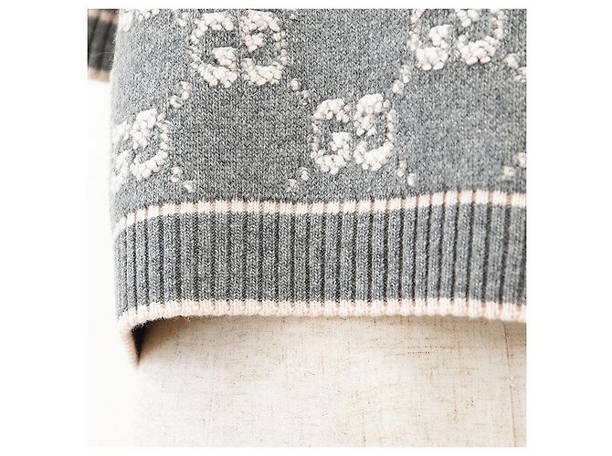 Gucci GG Supreme Monogram Strickware aus Wolle Braun - Ansicht 5