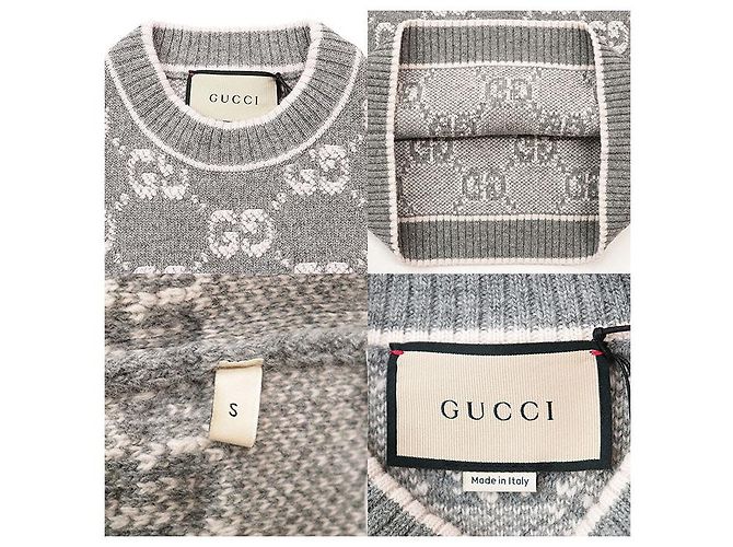 Gucci GG Supreme Monogram Strickware aus Wolle Braun - Ansicht 9