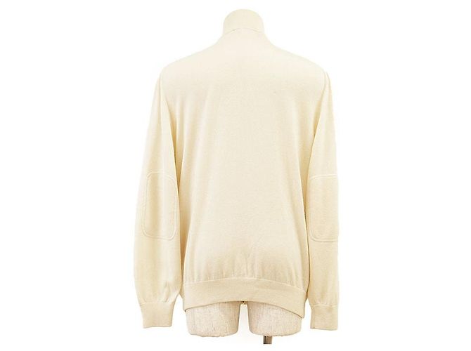 Chaqueta de punto de cachemira y algodón Salvatore Ferragamo Crudo - vista 4
