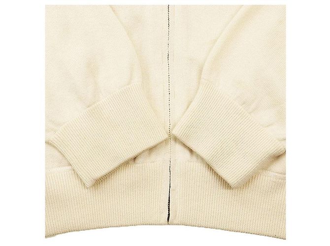 Chaqueta de punto de cachemira y algodón Salvatore Ferragamo Crudo - vista 8
